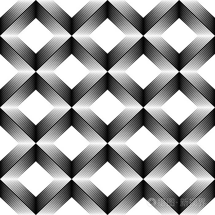 无缝的几何现代图形设计3d抽象单色