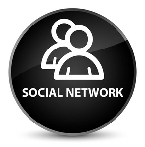 社会网络 组图标 优雅黑色圆形按钮