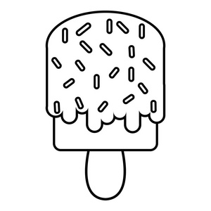 釉料冰淇淋图标，轮廓线条样式