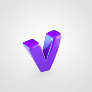 有光泽的紫色字母 V