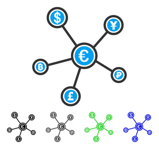 欧元金融网络平面图标