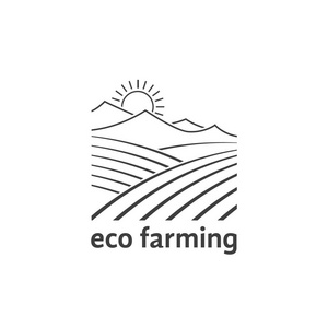 生态农业与线性字段标识图片
