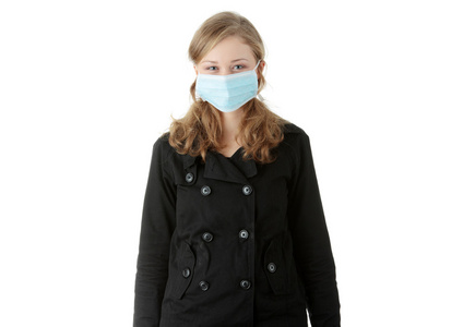戴口罩的模特，以预防猪流感