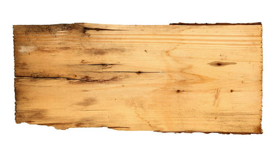孤立的白色背景上的旧木板