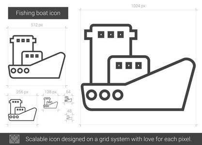 捕鱼船线图标