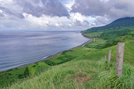 Vayang 滚山，Ivatan 岛，巴坦群岛为视角