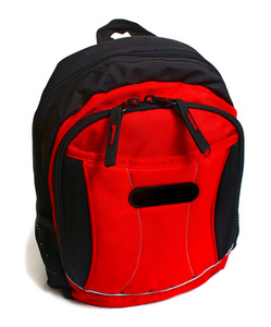 指登山者步行者使用或背小孩时使用的背包， 有轻金属框的箱形背包