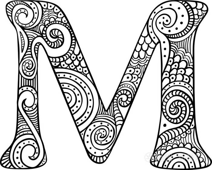 插图的字母m