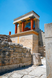 风景秀丽的克诺索斯希腊克里特岛米诺斯宫殿废墟