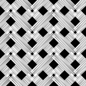 无缝的黑色和白色矢量背景与抽象的几何形状。加号和十字架。木材的纹理。纺织融洽