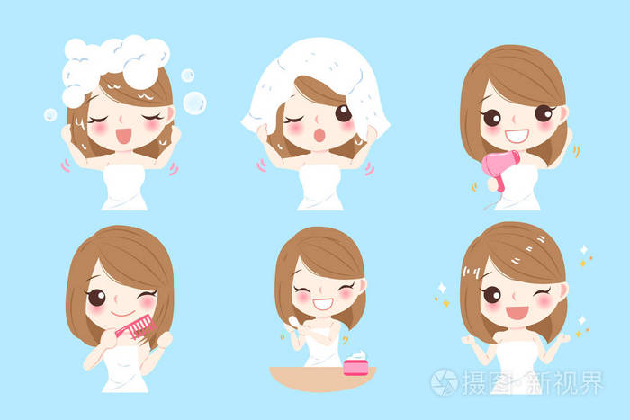 头发护理的女人