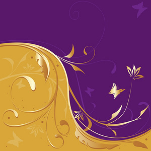 金色紫罗兰花