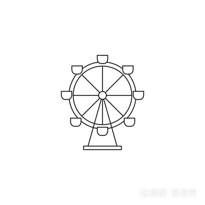 摩天轮线图标插画-正版商用图片016pfe-摄图新视界