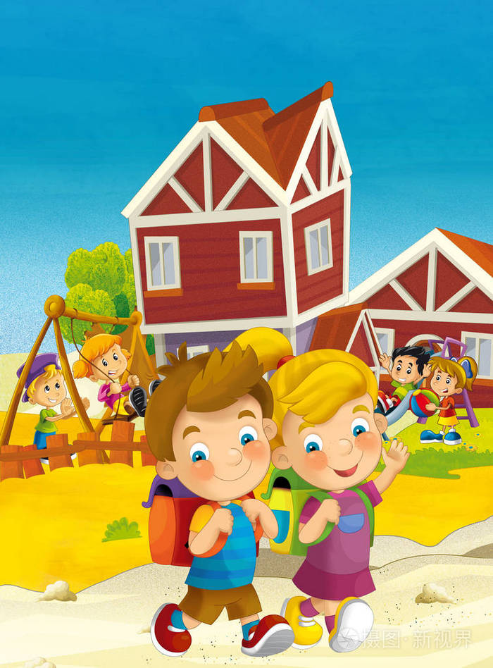快乐的孩子们去上学