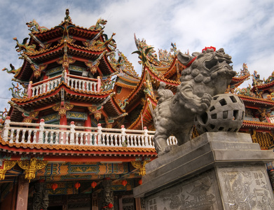 与狮子石头颜色中国寺庙