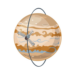 木星和航天器的艺术图片