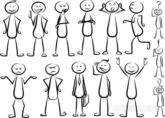 火柴棍小人矢量集