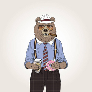 酷熊与咖啡照片