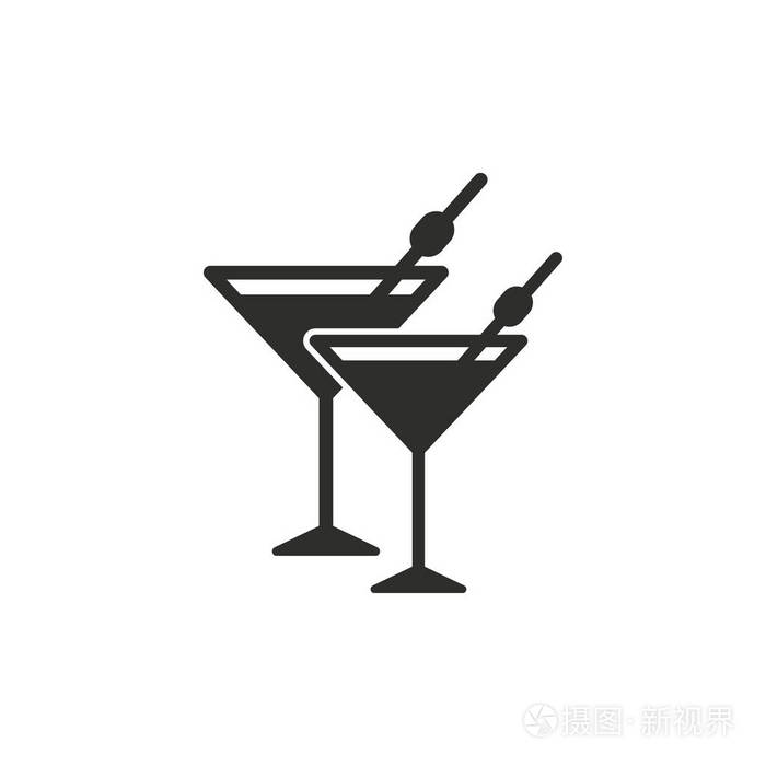 鸡尾酒矢量图标