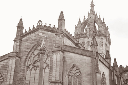 圣贾尔斯大教堂立面 皇家一英里Lawnmarket爱丁堡