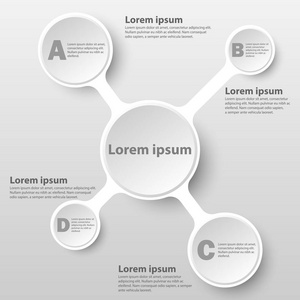 白色简单 3d 纸上网站演示文稿封面海报矢量设计信息图图概念图的圆
