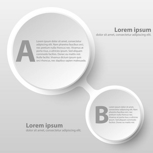 简单的白色 3d 纸圈与网站演示文稿封面海报矢量设计信息图图概念的两个议题