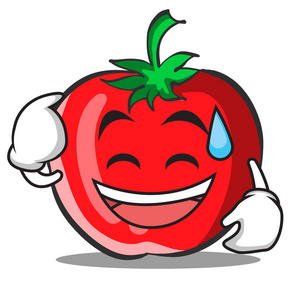 汗水的微笑番茄字符卡通集合