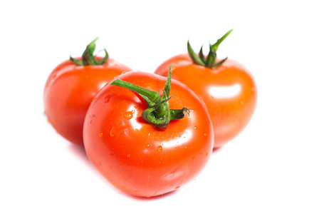 红番茄蔬菜，白色背景下分离