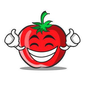传情动漫番茄字符卡通集合隔离的番茄集合可爱蔬菜的字符形式的集合.