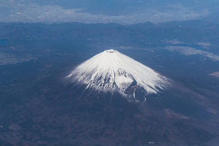 在冬季雪的山富士