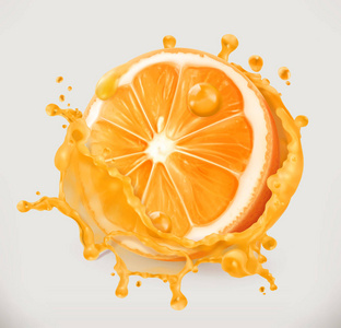 在飞溅的果汁杯鲜橙汁图片