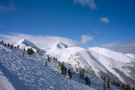 保加利亚冬季高山滑雪坡