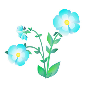 蓝色的卡通花 蓝色的卡通花素材图片 蓝色的卡通花图片素材下载 摄图新视界