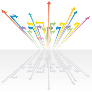 箭头颜色的矢量插图