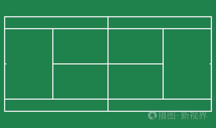 顶视图的网球场与线平绿色大网球领域插画-正版商用图片0192r6-摄图新