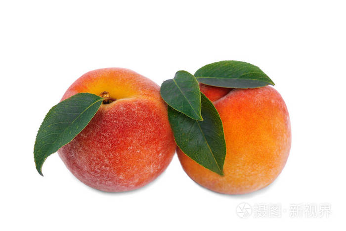 两个成熟的, 有营养的, 美丽的水果.一顿健康的早餐