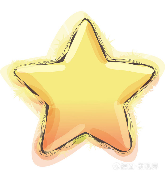 白色背景上黄色星星