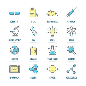 与平颜色科学矢量线图标