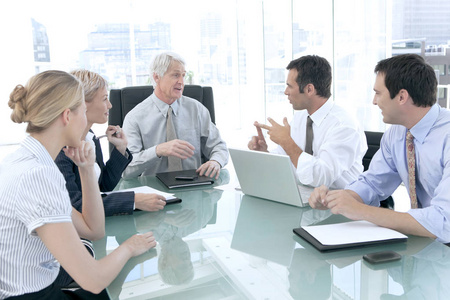 会议洽谈商务会议和老板照片