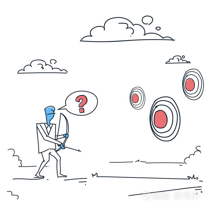 选择目标与弓商人作出决策概念目的的商人