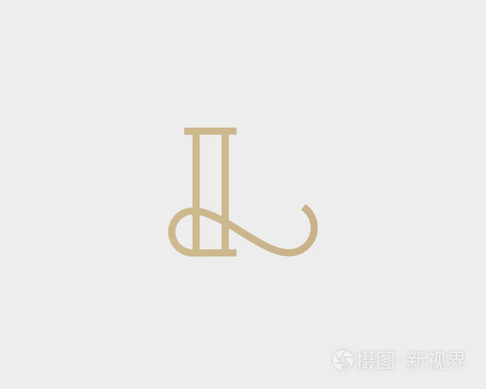 溢价字母 l 标志设计.豪华线性创意会标