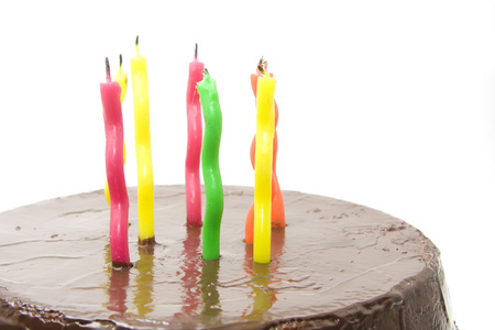 有蜡烛的生日蛋糕