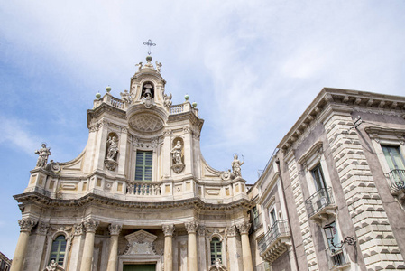 大教堂德拉 Collegiata，卡塔尼亚，西西里岛意大利