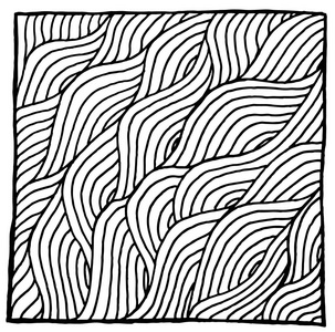 矢量模式与抽象饰品波。手绘插图