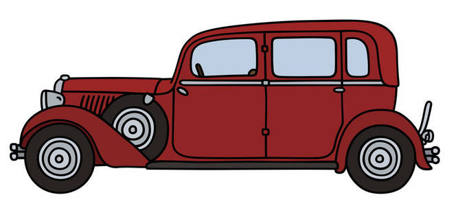 红色的古董车