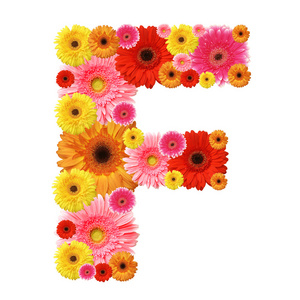 花朵组成的字母f