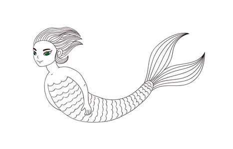 短头发的美人鱼照片