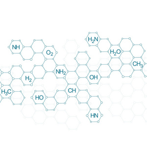 分子 dna，基因和化学化合物，插图