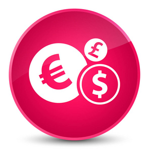 财政图标优雅粉色圆形按钮