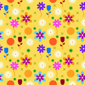 七彩花朵背景图案